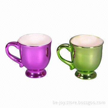 11oz electroplated porcelain cup, various colors are available, OEM orders are welcome